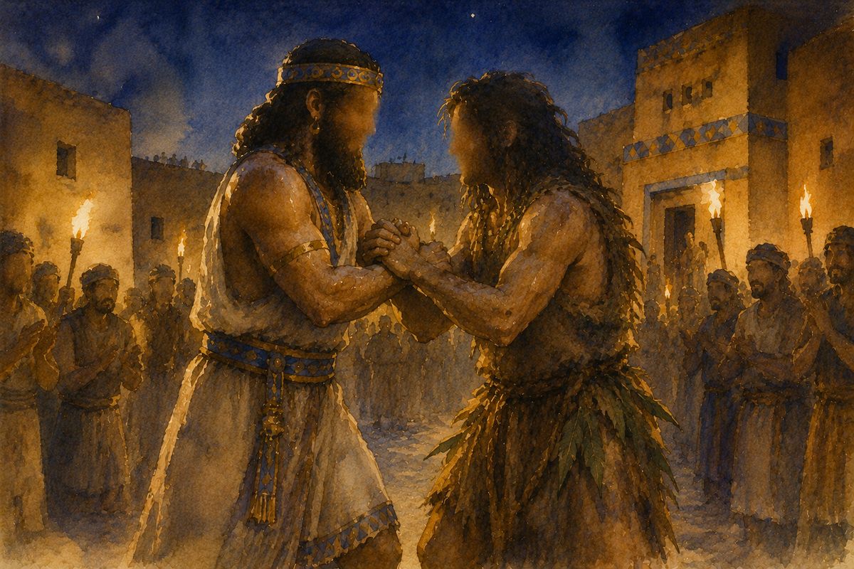 A king, and the wild man made to match him