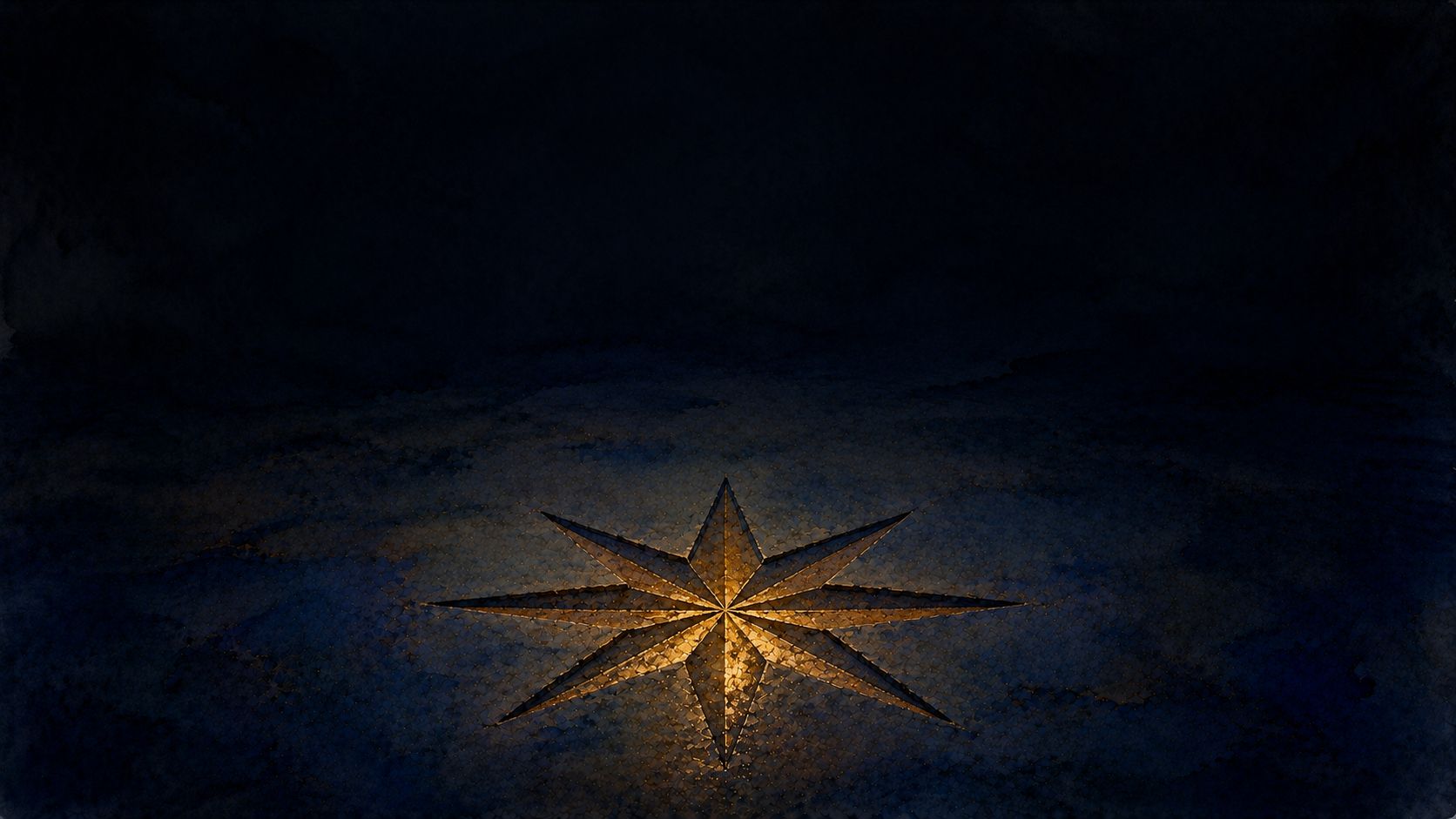 The eight-pointed Star of Ishtar pressed into dark clay, the closing image of the Chronicles of Uruk title sequence.