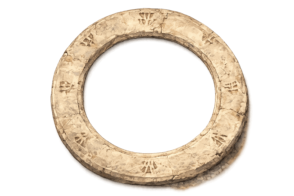 The concentric rings of an ancient gate, waiting to be aligned.